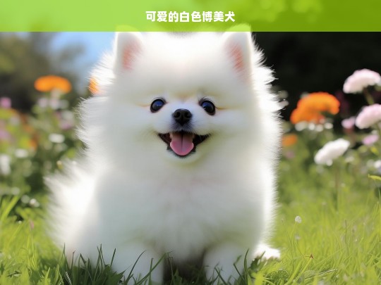 可爱的白色博美犬，可爱的白色博美犬